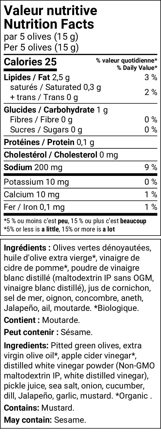 Olives Cornichons, Aneth et Jalapeño — Olive It Up | 200 g
